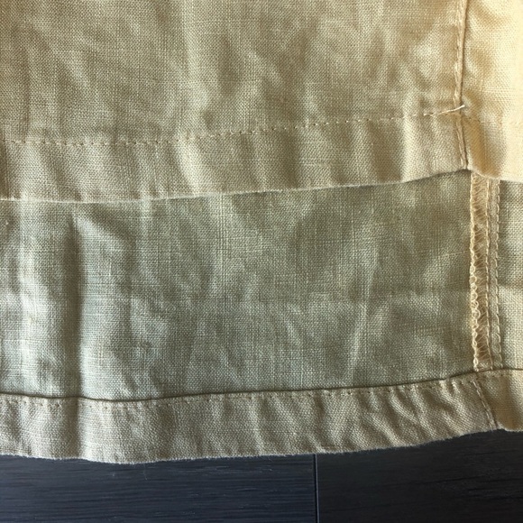 New NWOT Yellow mustard color linen blouse size medium unique cute elegant - Picture 9 of 9